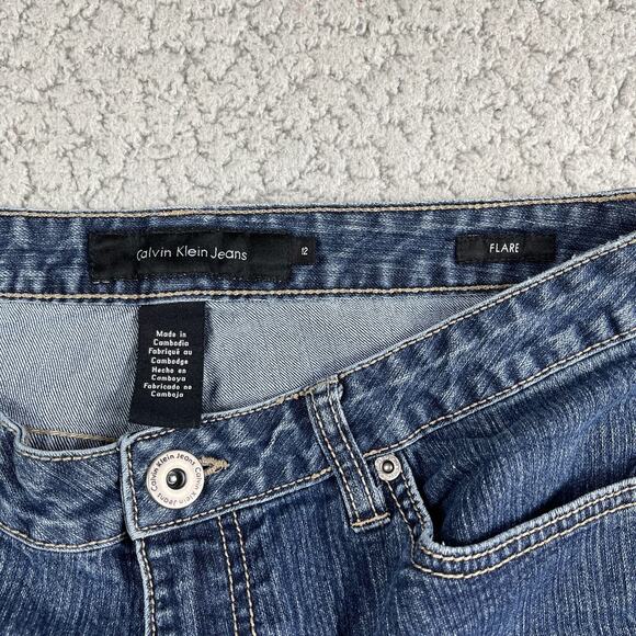 Calvin Klein Jeans Womens 12 Flare VIntage Blue Denim Hippie - Picture 5 of 11